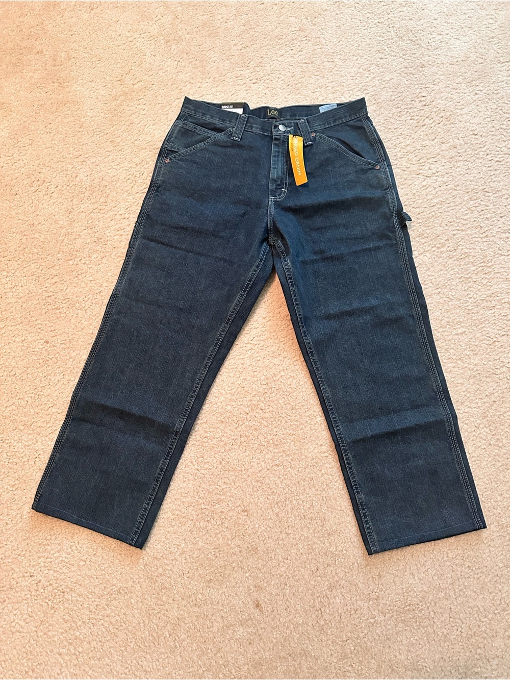 Lee Carpenter Jeans Loose Fit Straight Leg Quartz Stone-Custom Hemmed (32x26)